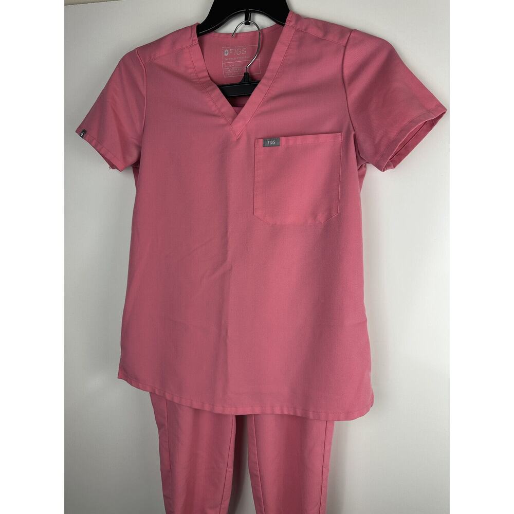 FIGS Catarina One Pocket Top Zamora Jogger Pants Limited Edition Neon Pink XS - Picture 4 of 16
